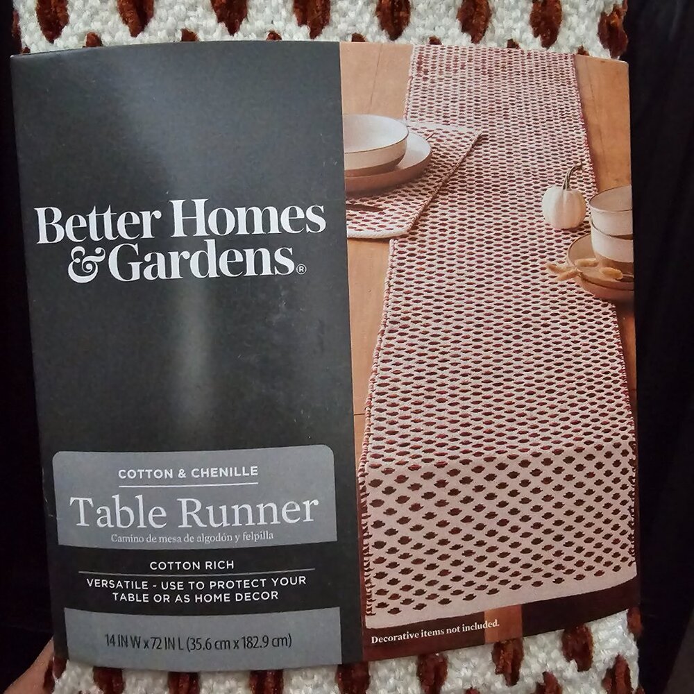 BETTER HOMES and GARDENS Cotton & Chenille Table Runner